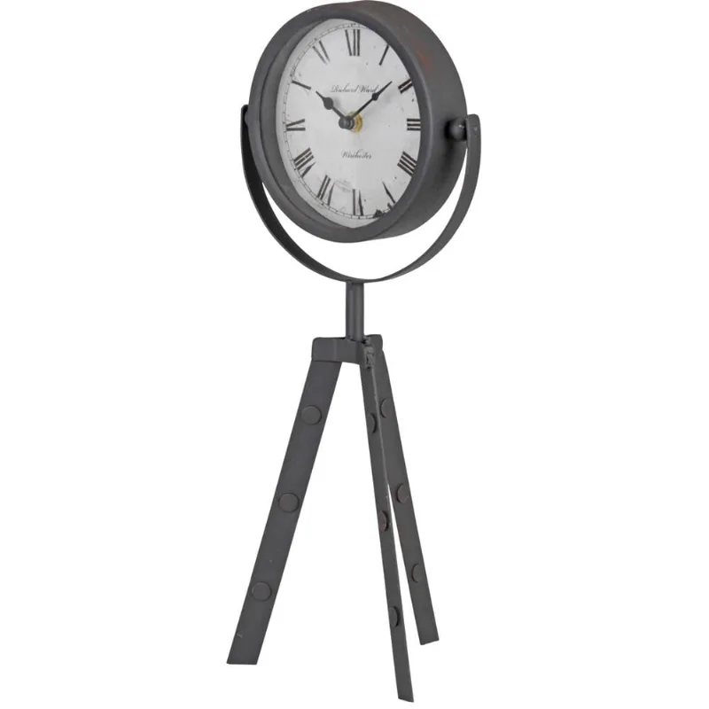 Relógio De Mesa Hasiera 3 Pernas Prata Metal Hasiera