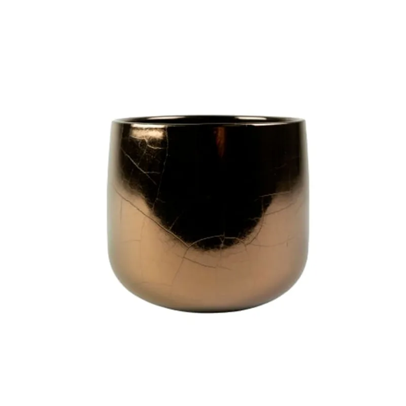 Vaso Bretagne Cerâmica Ts Brasil Ouro 19 x 15 cm