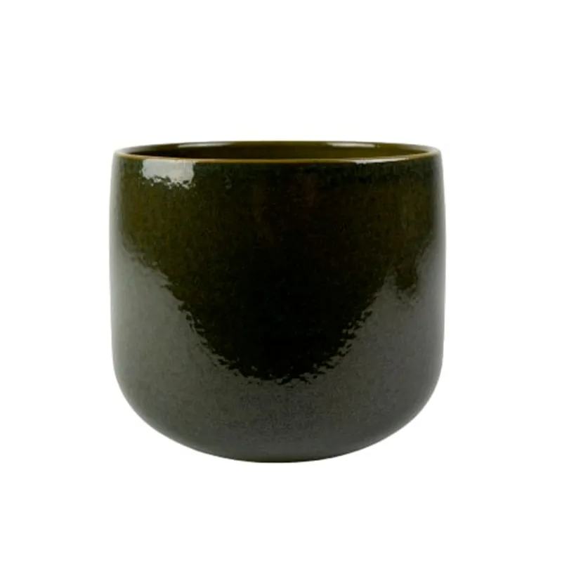 Vaso Bretagne Cerâmica Ts Brasil Musgo 19 x 15 cm