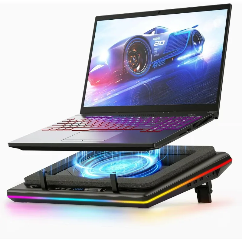 Almofada De Refrigeração Para Laptop Llano Iluminação Rgb Ventilador Potente