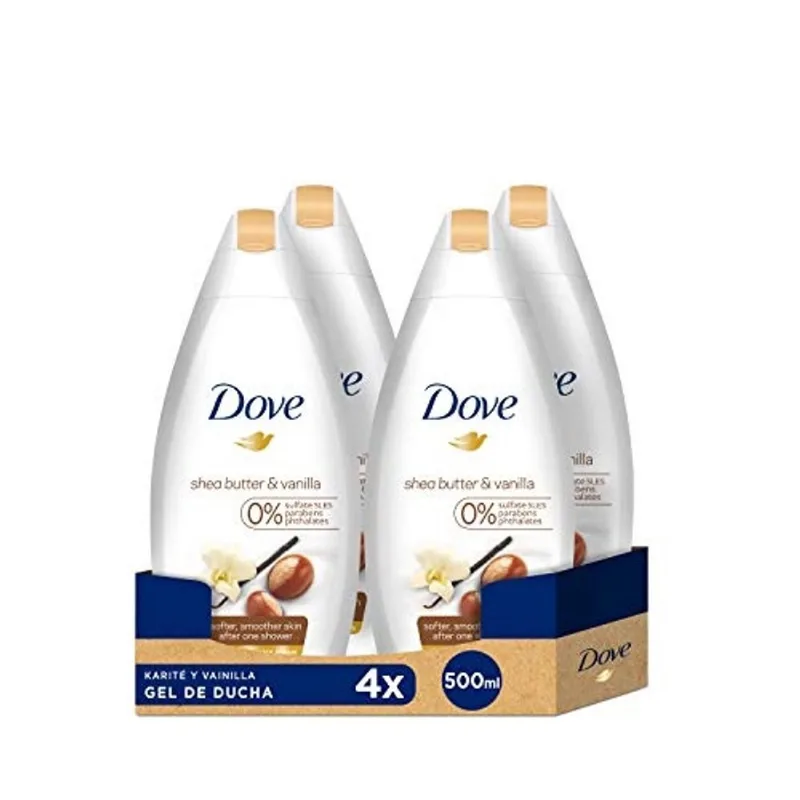 Dove Puramente Pampering Body Wash, Shea Butter with Warm Vanilla, 16.9 Onça/500 Ml (Pacote de 4)
