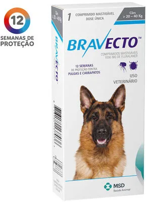 BRAVECTO 1000MG 20 ATE 40KG - MSD