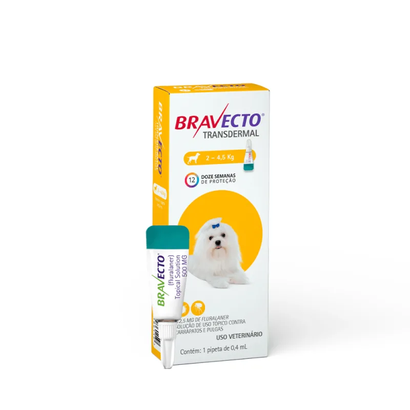Antipulgas Bravecto Transdermal Cães 2 a 4,5 kg - Bravecto