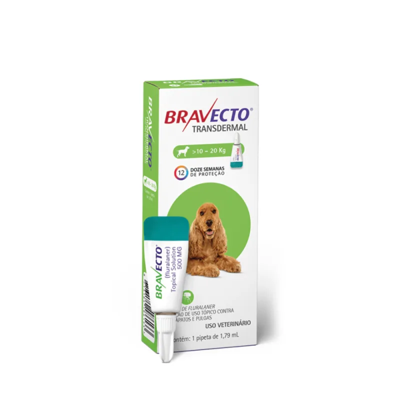 Antipulgas Bravecto Transdermal Cães 10 a 20 kg - Bravecto