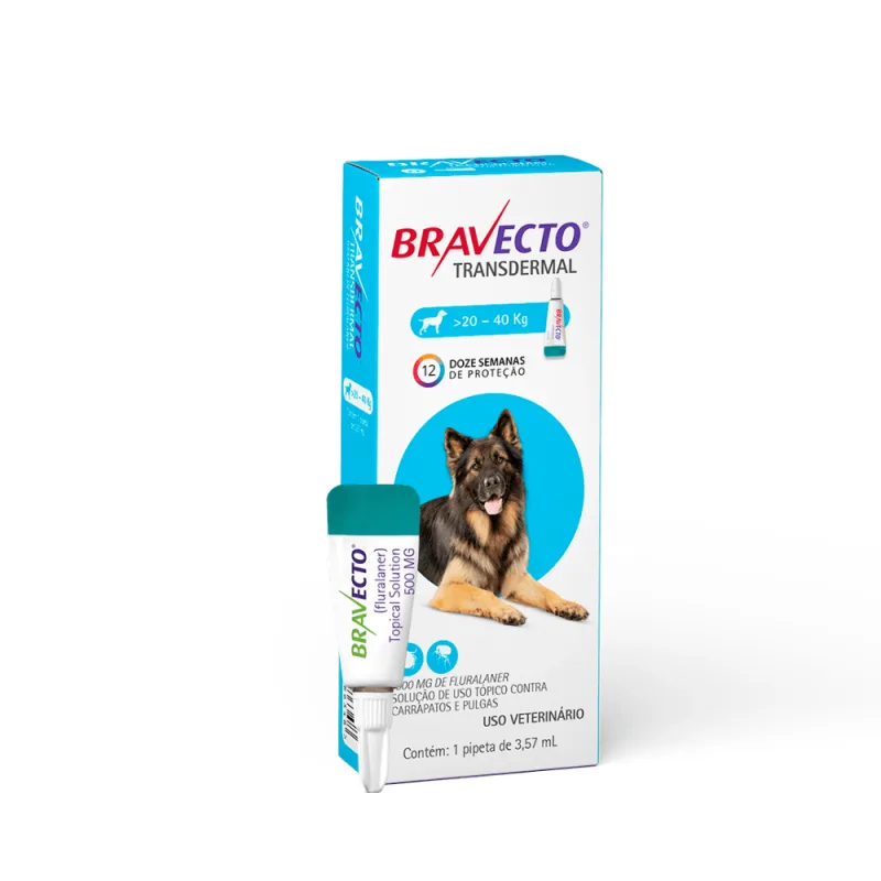 Antipulgas Bravecto Transdermal Cães 20 a 40 kg - Bravecto