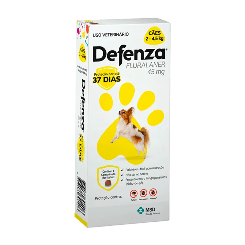 Defenza Antipulgas e Carrapatos para Cães de 2 a 4,5kg - Defenza