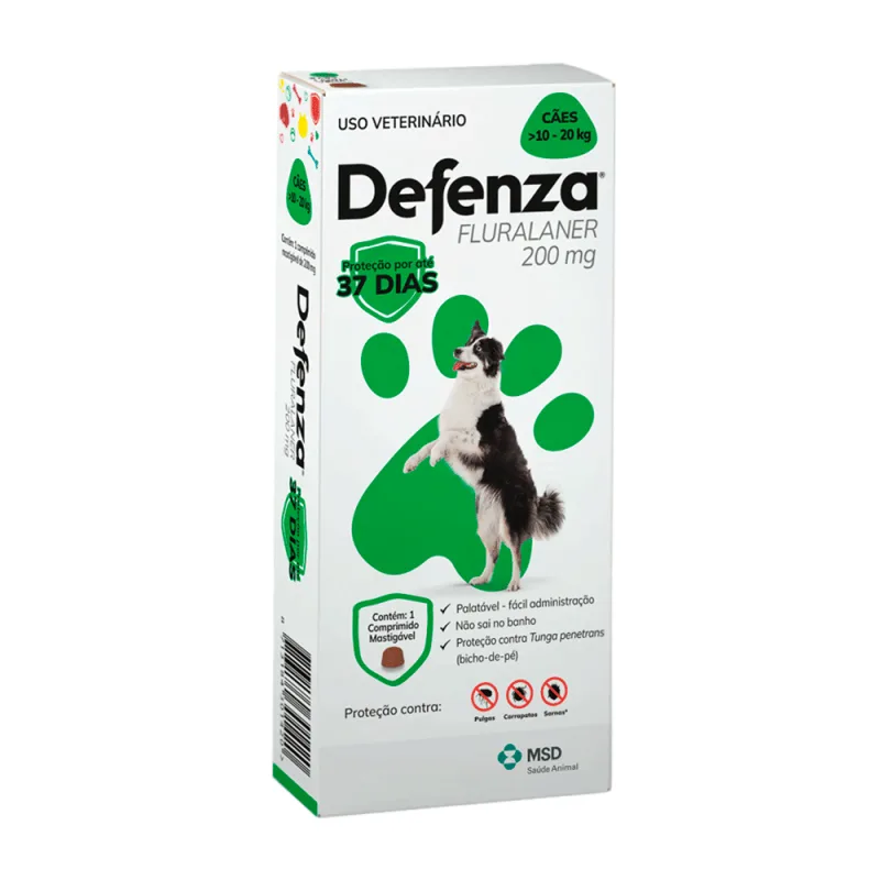 Defenza Antipulgas e Carrapatos para Cães de 10 a 20kg - Defenza