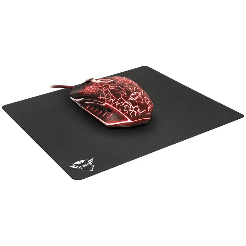 Kit Mouse E Mousepad Trust Gxt 783 Izza - 2400dpi - 6 Botões - Ambidestro - 22736