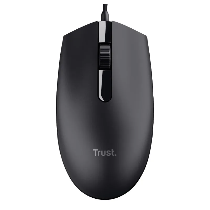 Mouse Óptico USB Trust Basi Confortável 1200 DPI para Escritório Com Fio Preto