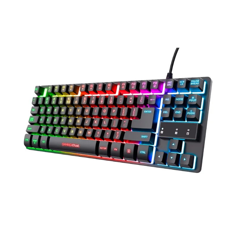 Teclado Gamer Trust GXT 833 Thado Rainbow ABNT Preto - T23698 3963
