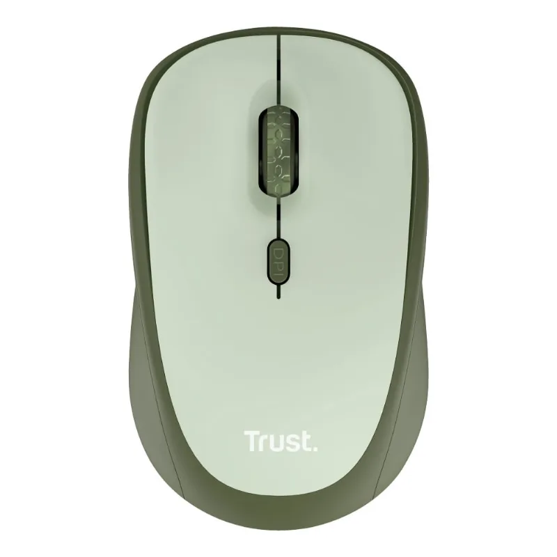 Mouse Sem Fio Silencioso Trust Yvi+ Compacto 1600 DPI para PC Notebook Verde