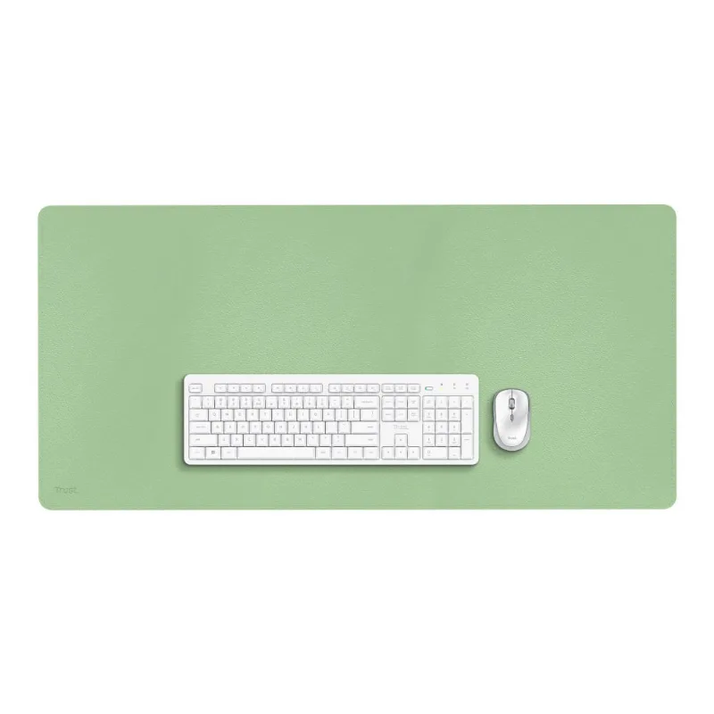 Mouse Pad Grande 90x43 Trust Benya Desk Pad em Couro Vegano Antiderrapante Verde
