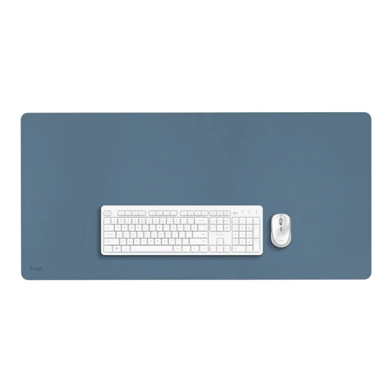 Mouse Pad Grande 90x43 Trust Benya Desk Pad em Couro Vegano Antiderrapante Azul