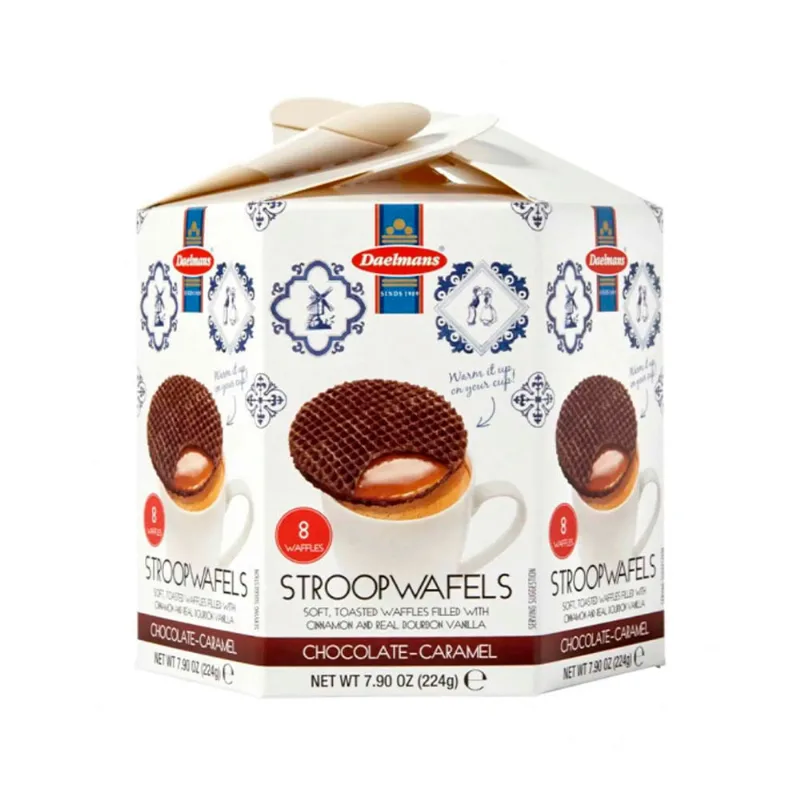 Mini Wafers de Chocolate Recheado com Caramelo Daelmans 224g