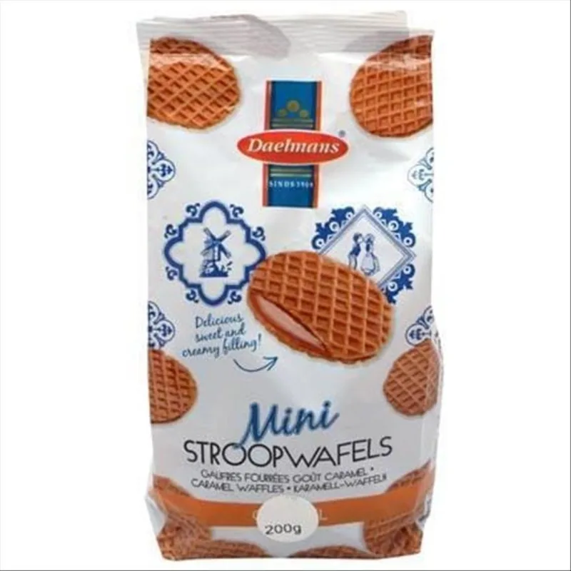 Mini Biscoito Wafer Holandês Daelmans Com Recheio De Caramelo Pacote 200
