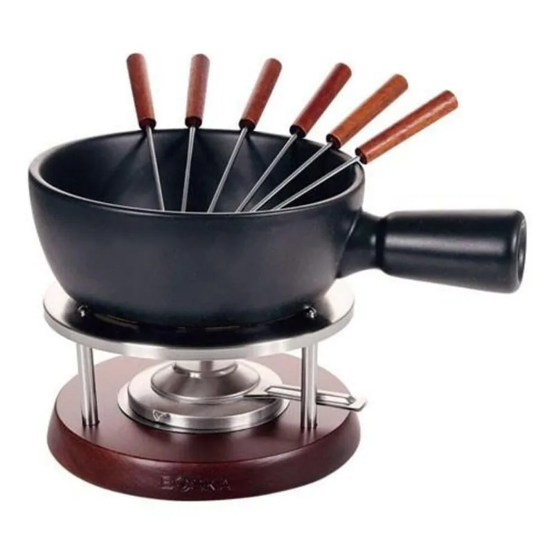 Fondue em Cerâmica 9 Peças Nero 1,3L Boska Preto