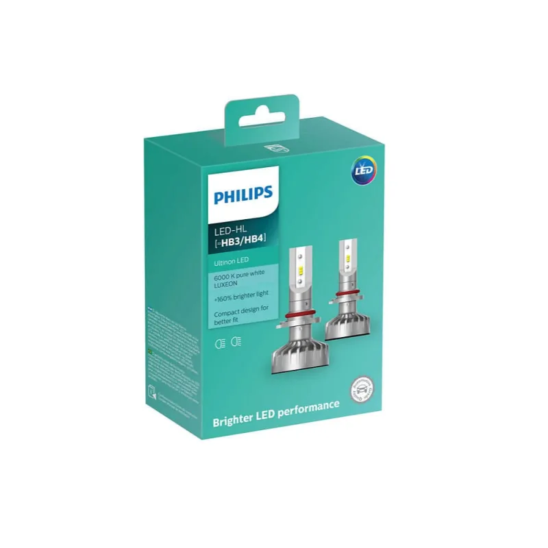 Par Lampada Hb3 Hb4 Led Philips Ultinon Led 6200K 12V 20W - PHILIPS - Iluminação