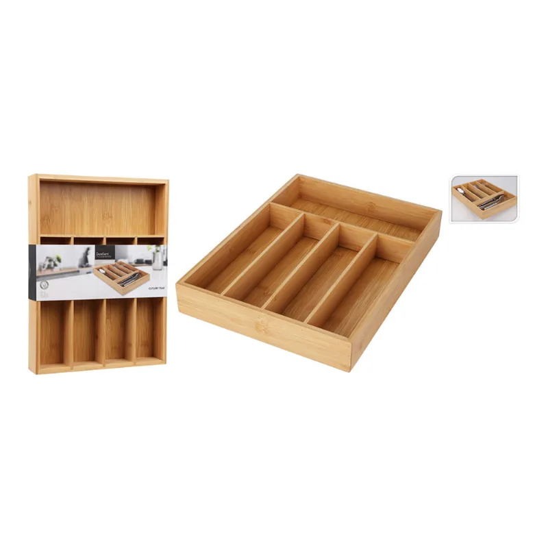 Organizador De Talheres Em Bambu Natural Ba2000010 Hasiera 35 X 26 Cm