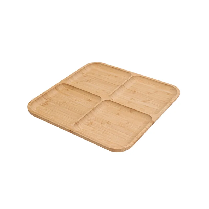 Travessa De Bambu Para Servir 4 Compartimentos 784610130 Hasiera 30 X 30 Cm