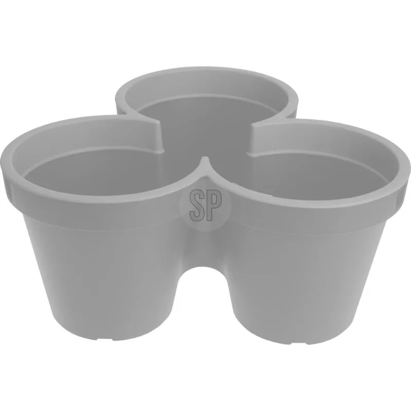 Vaso De Planta Redondo Hasiera Cinza Claro 44Cm Polipropileno Hasiera
