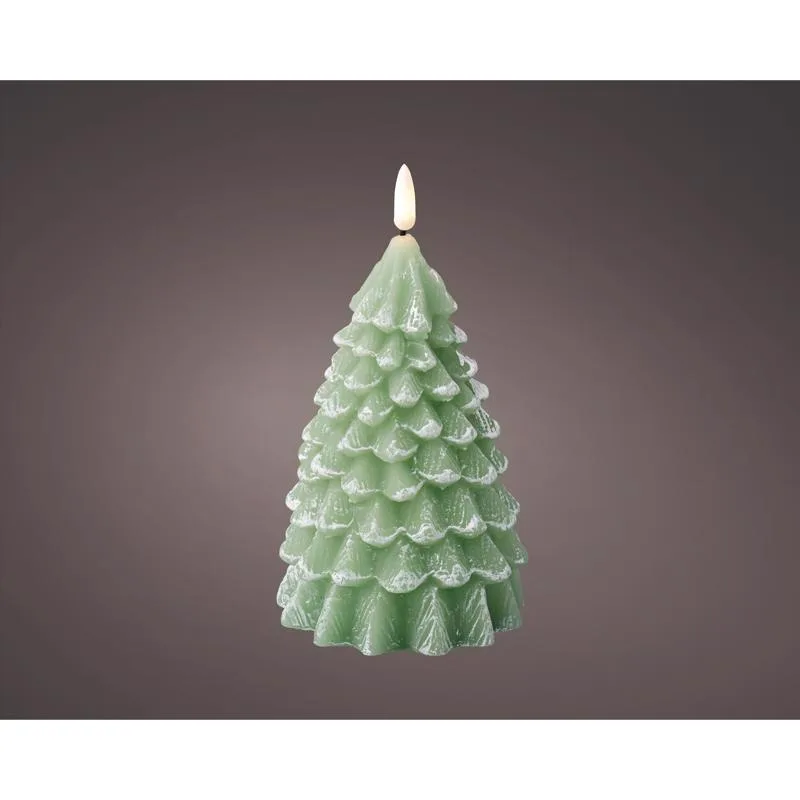 Vela Lumineo Green Flickering Flameless Tree 18cm