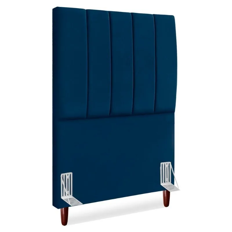 Cabeceira Solteiro 100 Cm Com Frame Carla Suede Azul Marinho Artte Azul Marinho