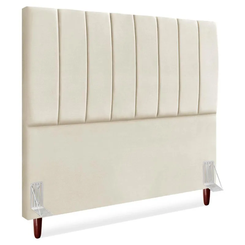 Cabeceira Casal 140 Cm Com Frame Carla Suede Bege Artte Bege