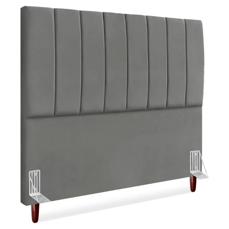 Cabeceira Casal 140 Cm Com Frame Carla Suede Cinza Artte Cinza