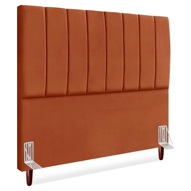 Cabeceira Casal 140 Cm Com Frame Carla Suede Terracota Artte Terracota