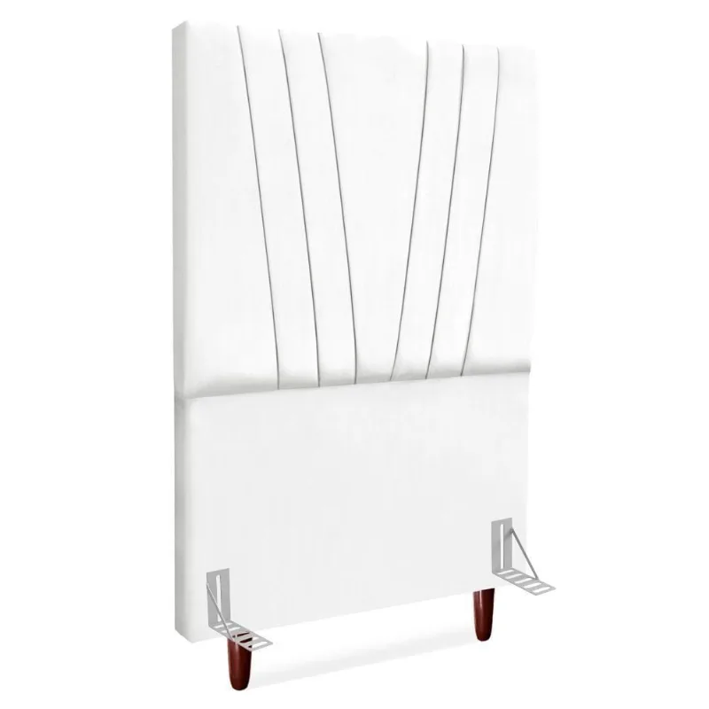 Cabeceira Solteiro 90 Cm Com Frame Belgica Suede Branco Artte Branco