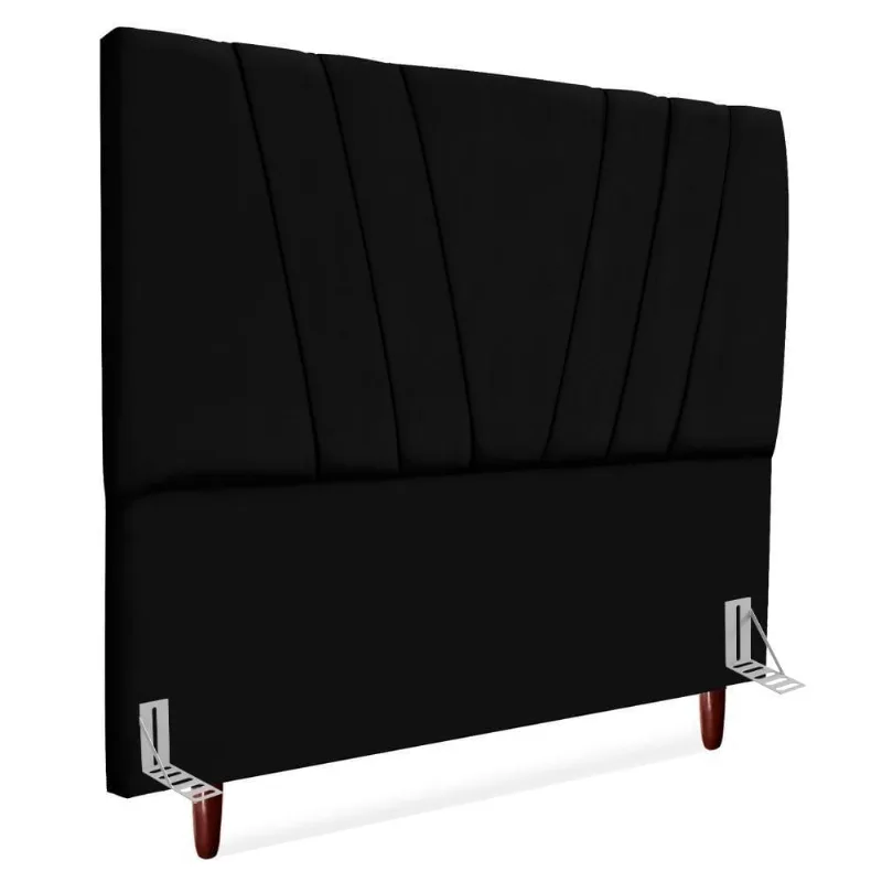 Cabeceira Casal 140 Cm Com Frame Belgica Suede Preto Artte Preto