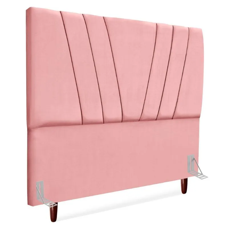 Cabeceira Casal 140 Cm Com Frame Belgica Suede Rosa Artte Rosa