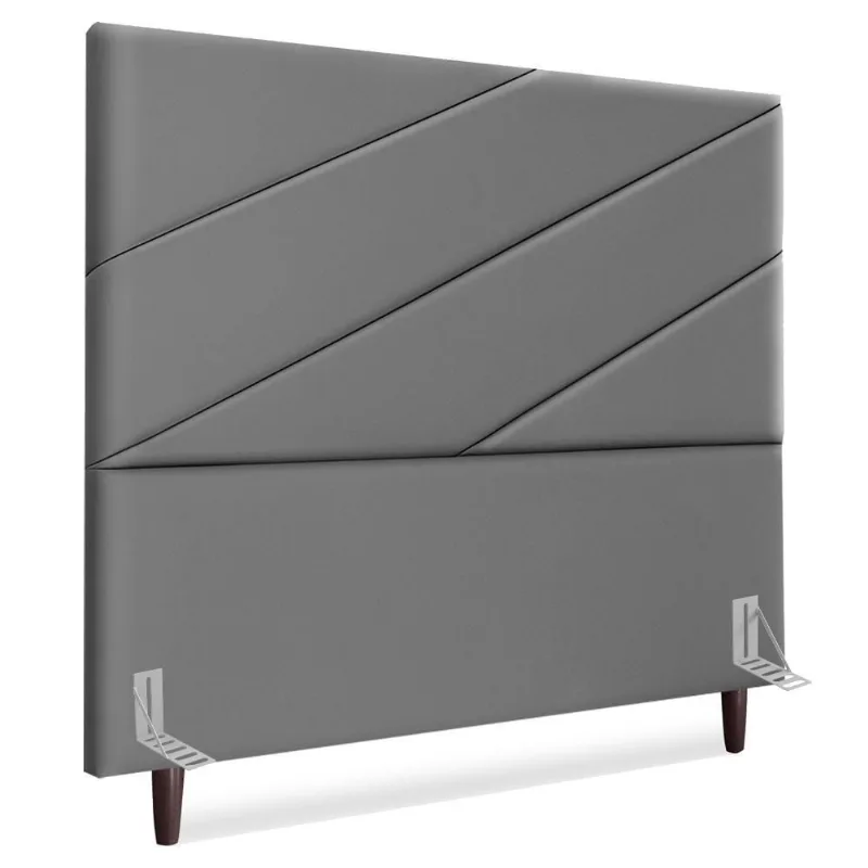 Cabeceira Casal 140 Cm Com Frame Cristal Corino Cinza Artte Cinza