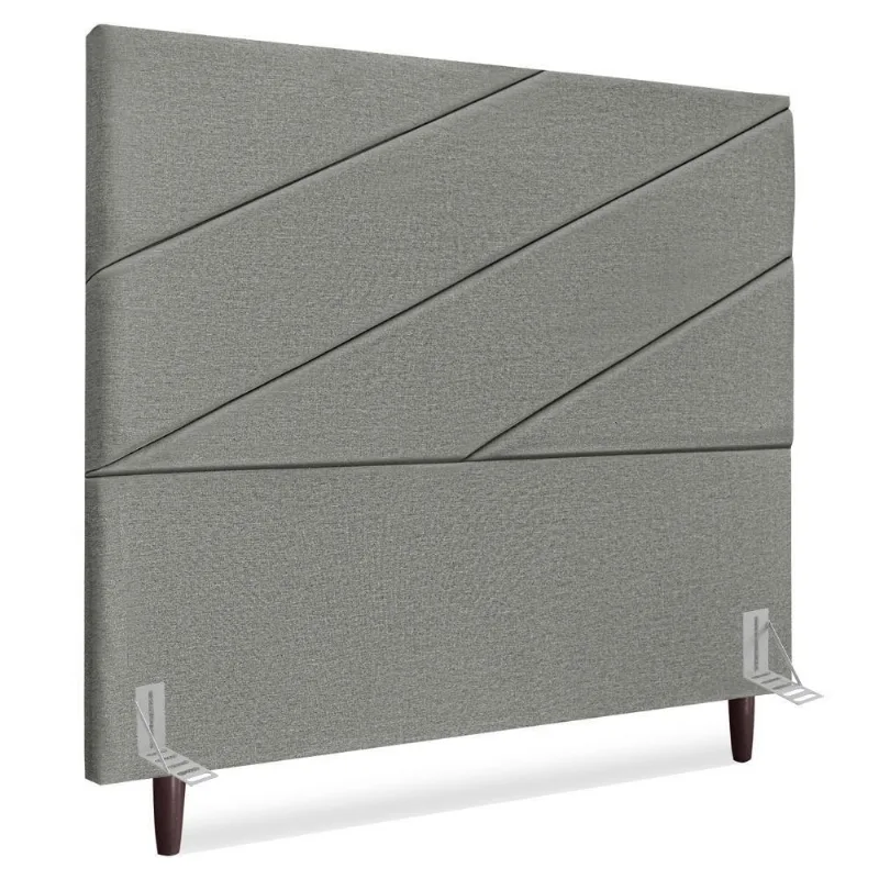 Cabeceira Casal 140 Cm Com Frame Cristal Linho Cinza Escuro Artte Cinza Escuro