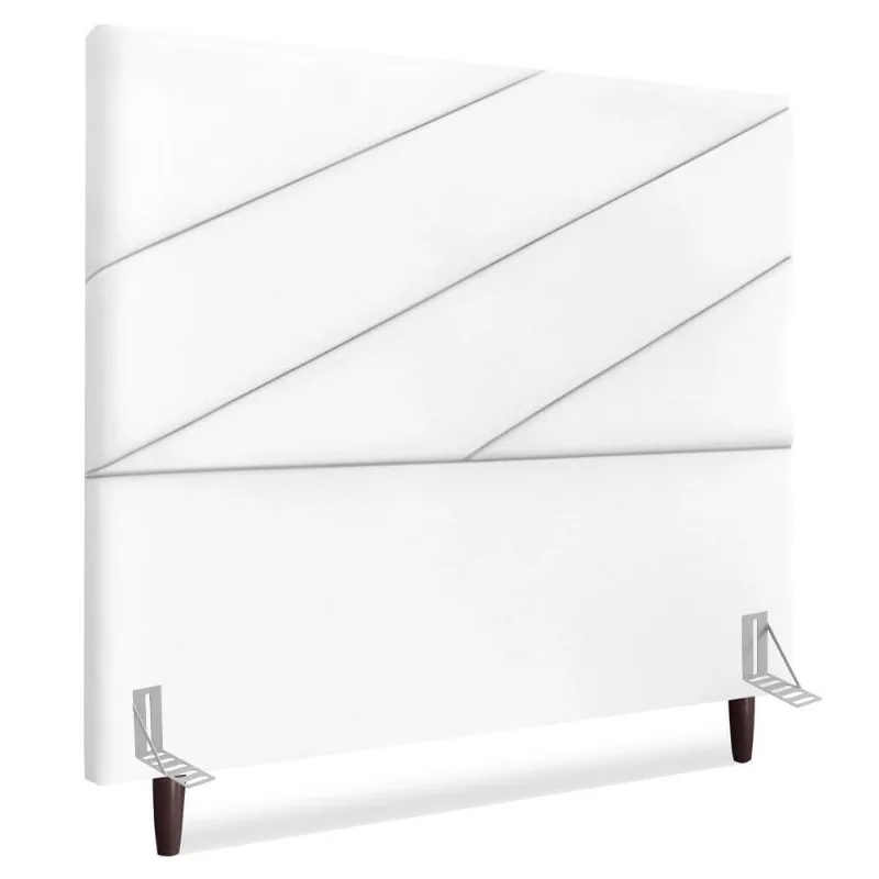 Cabeceira Casal 140 Cm Com Frame Cristal Suede Branco Artte Branco