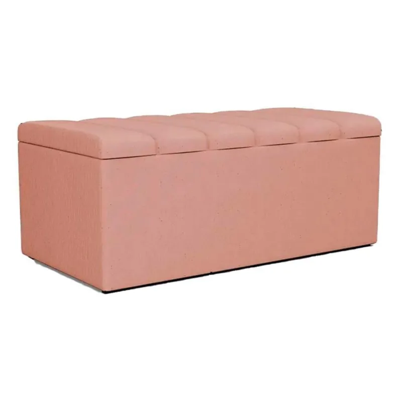 Recamier Calcadeira Bau 90 Cm Dalia Linho Rose Artte Rose - Arte das Cabeceiras - Móveis