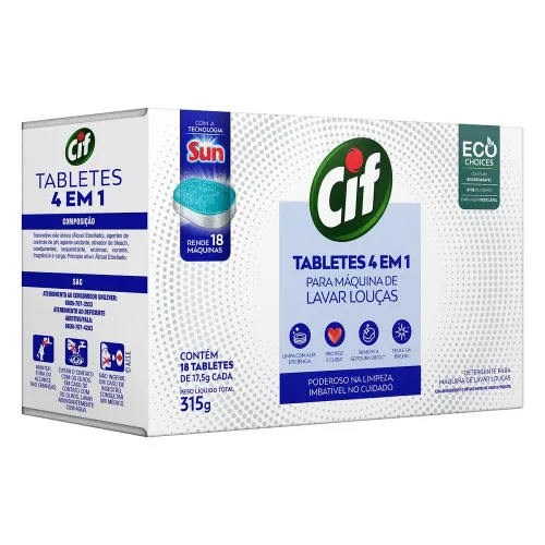 LAVA LOUÇAS CIF 315G TABLETE - TABLETE