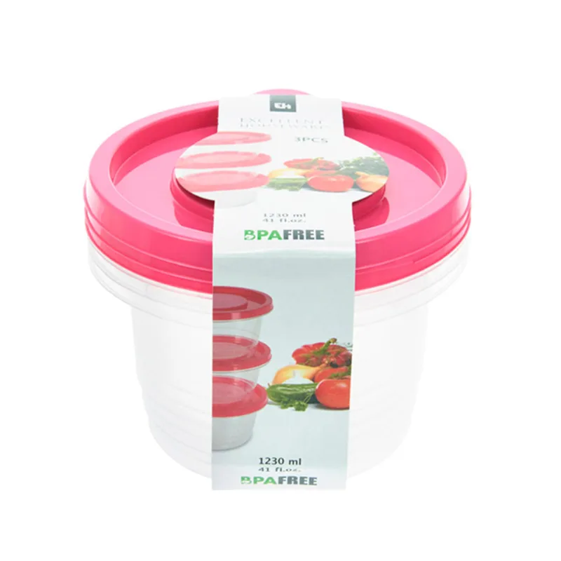 Conj Potes Plasticos Redon 1230Ml 3 Pcs Hasiera