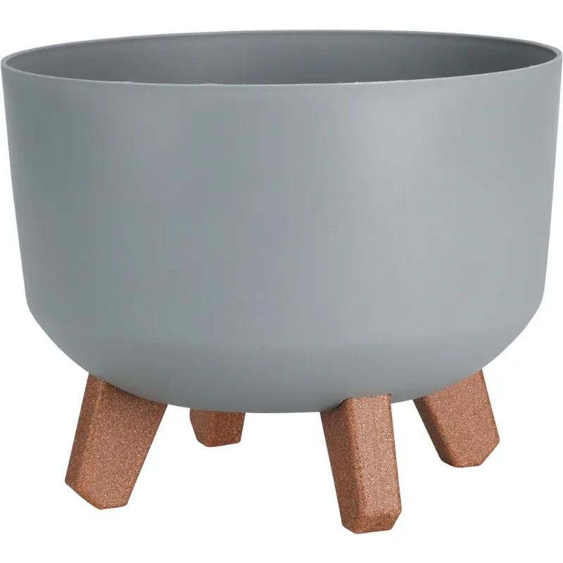 Vaso De Planta Redondo Hasiera Cinza 23,8X18,7Cm Polietileno Hasiera