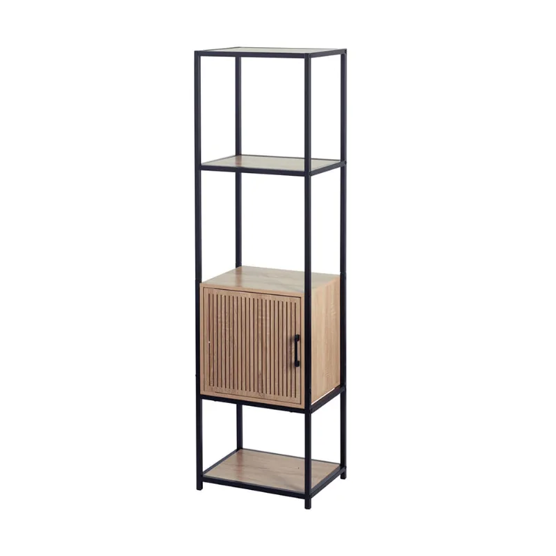 Armario C/ Prateleira Preto 43x33x153cm Hasiera