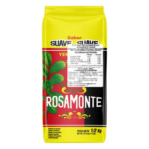 ERVA MATE CHIMARRÃO SUAVE ROSAMONTE PACOTE 500G - CRUZ MALTA