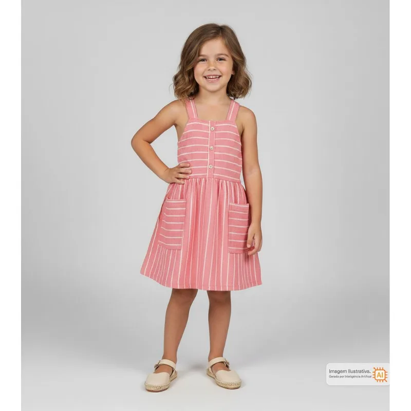 Vestido Listras Rosa - 6