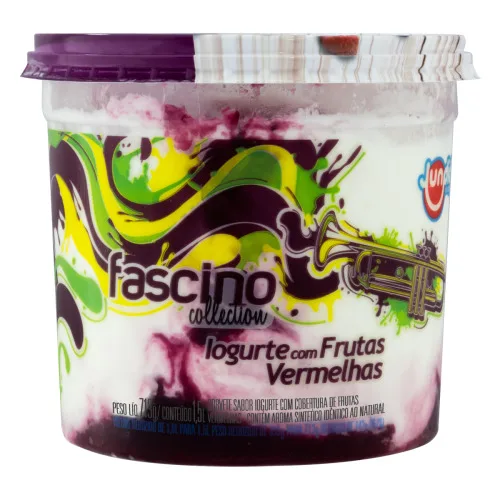 SORVETE IOGURTE COBERTURA FRUTAS VERMELHAS JUNDIÁ FASCINO COLLECTION POTE 1 5L - JUNDIA