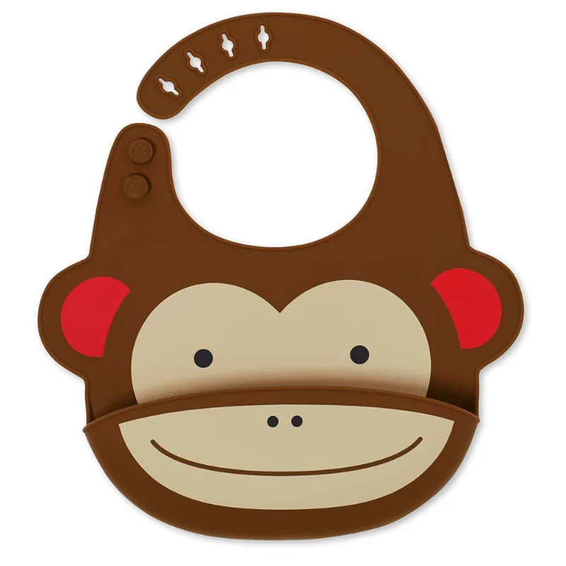 Babador Cata Migalhas de Silicone Zoo Macaco Skip Hop