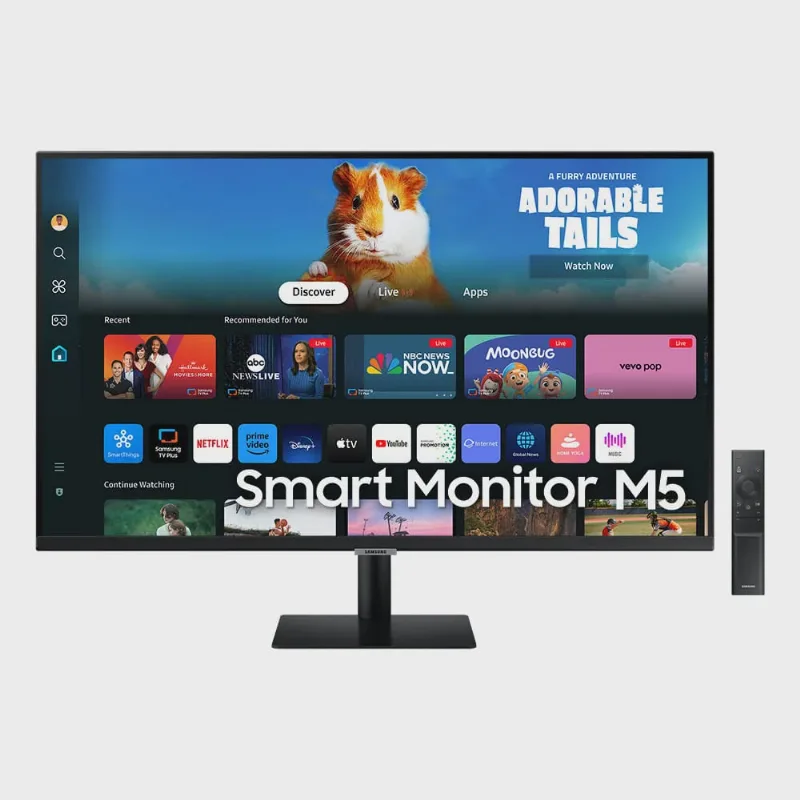 Samsung Smart Monitor M5 27 2024 fhd, Tela Plana, Painel va, 60Hz, Smart Hub, Gaming Hub, AirPlay