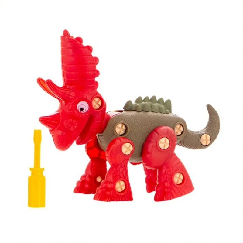 Dinossauro Monta E Desmonta C/ Ferramenta Boneco Brinquedo Infantil Diversão Dino Vermelho - Loja UniversalVendas
