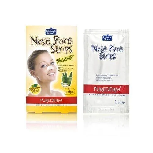 BOTANICAL CHOICE NOSE PORE STRIPS ALOE 6 STRIPS - PUREDERM