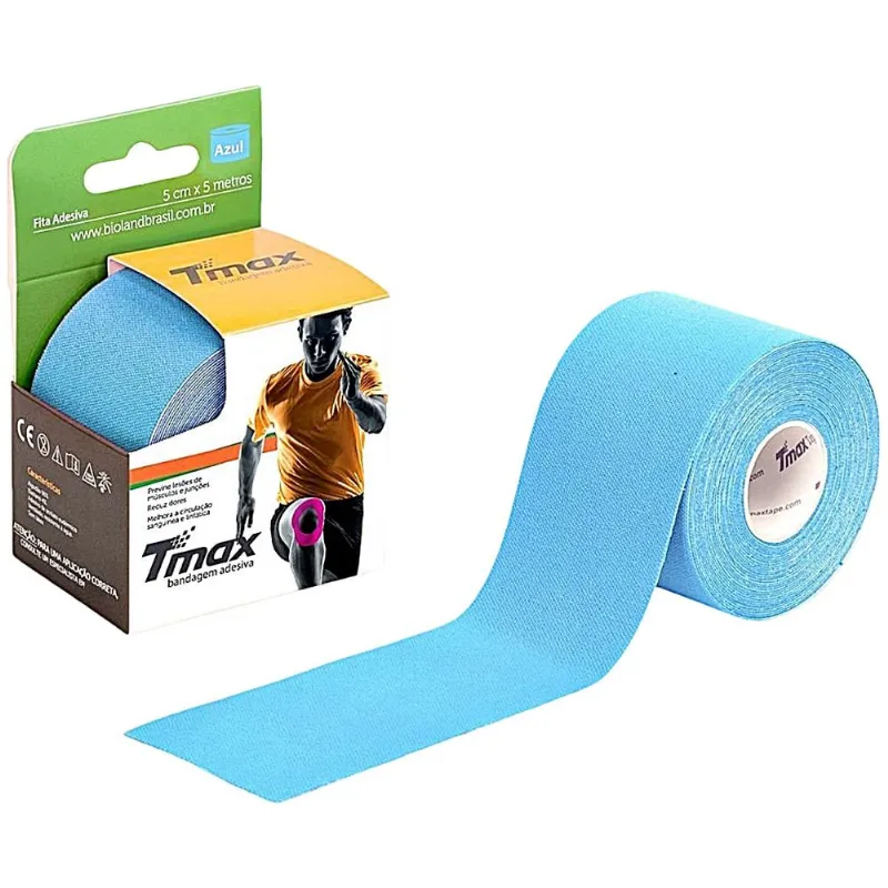 Bandagem Elástica Kinesio TMax 5cm x 5m Azul