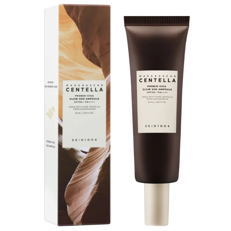 Protetor Solar Facial Coreano SKIN1004 Madagascar Centella Probio-Cica Glow Sun Ampoule FPS50+ 50ml