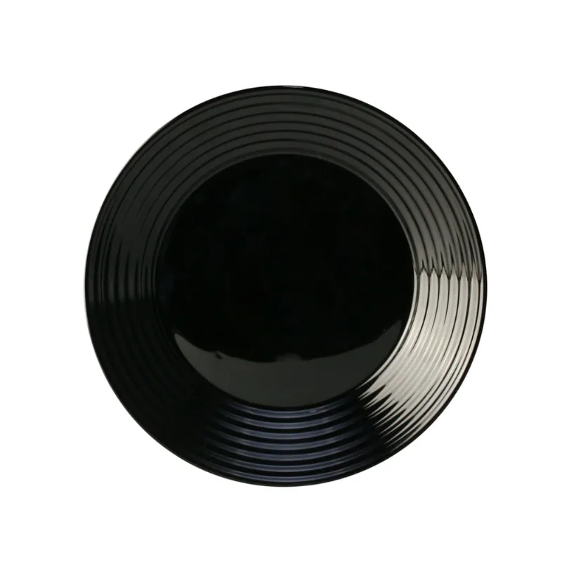 Prato fundo em vidro temperado Lyor Harena 23cm black